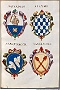 1550. Stemmi di alcune famiglie nobili di Padova.. Insignia nobilium Patavinorum.Biblioteca digitale Monaco di B 11 (Oscar Mario Zatta)
